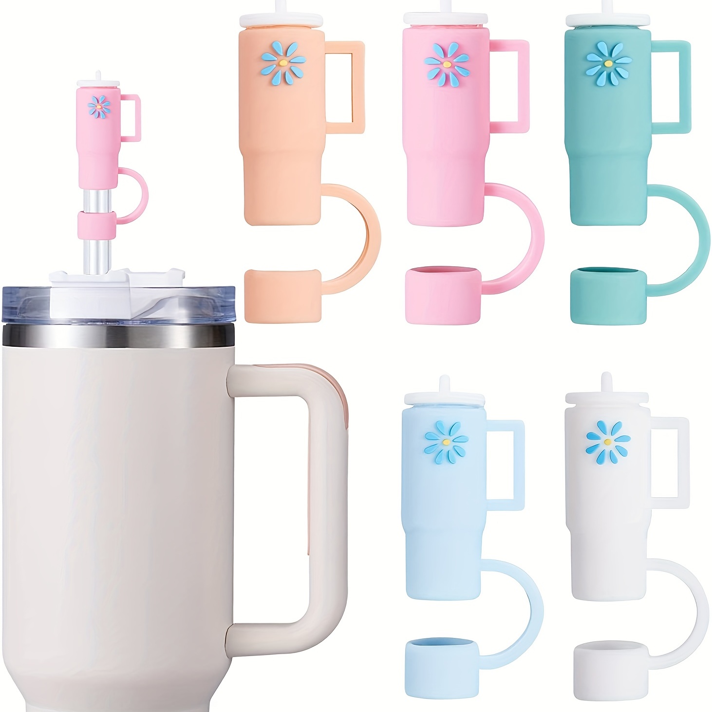 Colorful Straw Cover : Silicone Toppers For Stanley 30& Tumblers