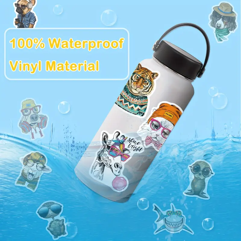 Fun Cartoon Animal Stickers Vinyl Waterproof Stickers - Temu