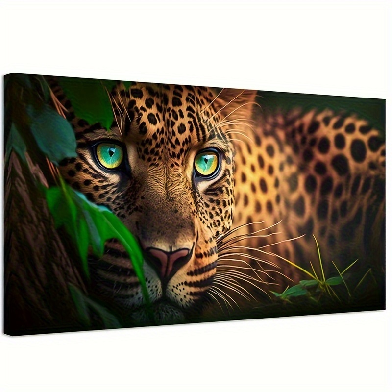 

1pc 80x40cm Wildlife Leopard Diy 5d Diamond Painting Jungle Leopard Portrait 5d Diamond Embroidery Mosaic Leopard & Cat For Lover Gift Home Decor Gift