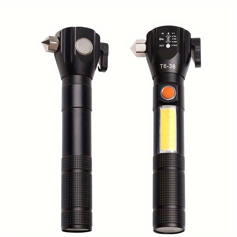1pc Strong Light Flashlight, Car Repair Light, Home / Car Fire Hammer, Safety Hammer, USB Charging Hand Electric Super Bright details 4