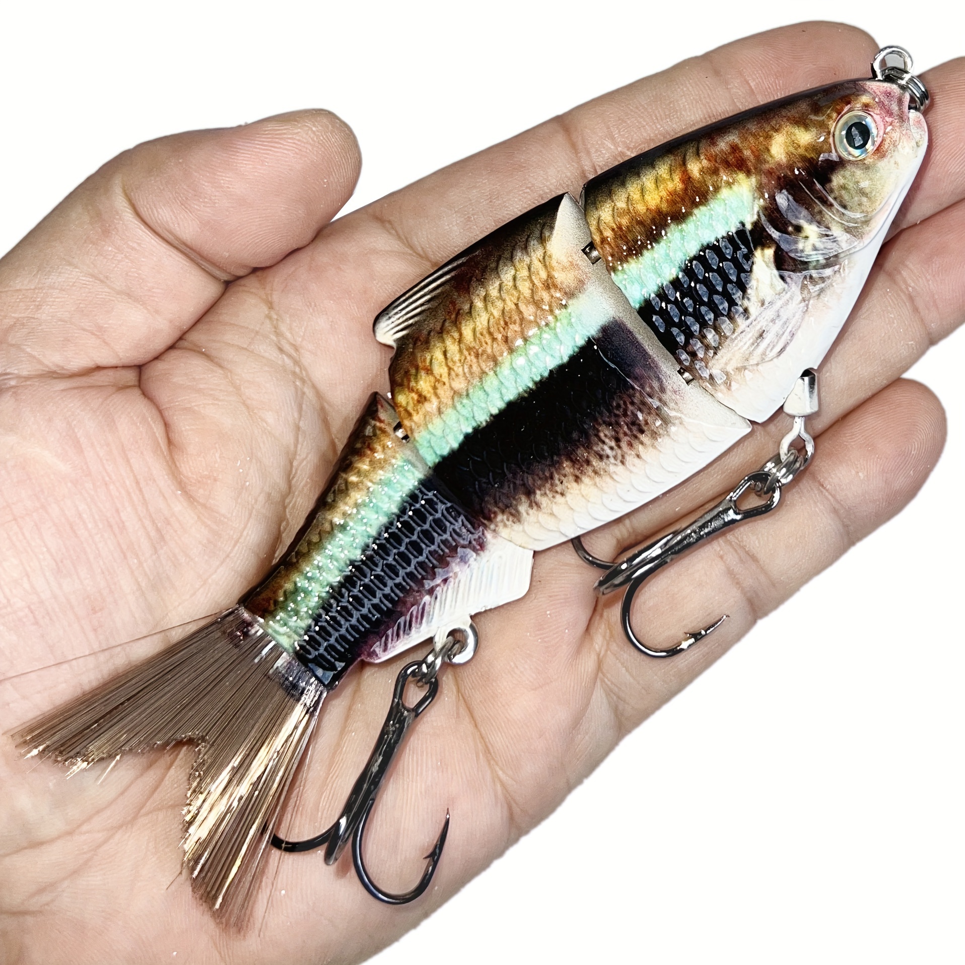 1pc 13cm/31g Topwater Artificial 3 Segments Fishing Lure, 5.1in/1.1oz  Bionic Jigging Wobbler Hard Bait, Fishing Accessories