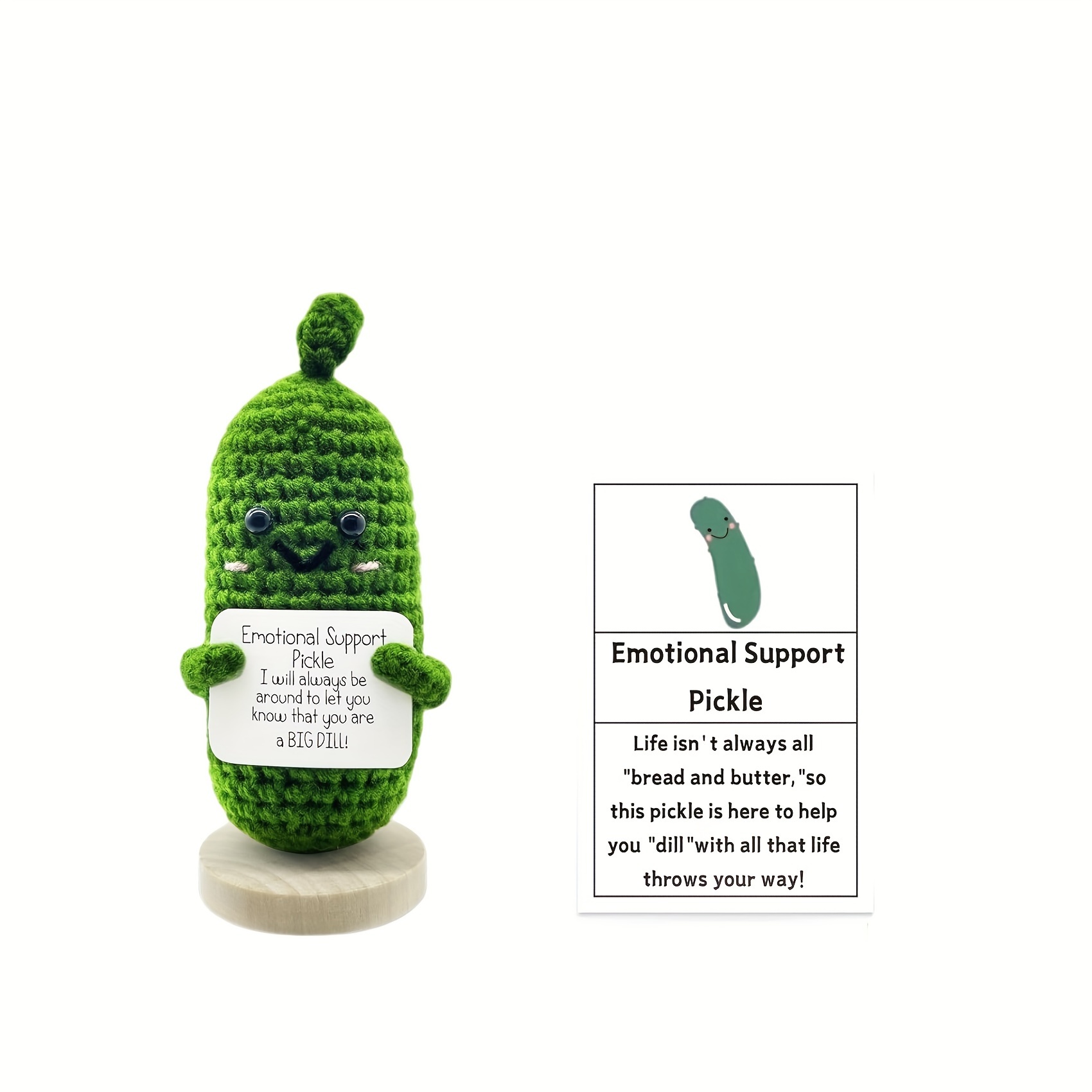 1set Handmade Emotional Support Pickled Cucumber Gift, Handmade Crochet  Emotional Support Pickles, Cute Crochet Pickled Cucumber Knitting Doll,  Christ