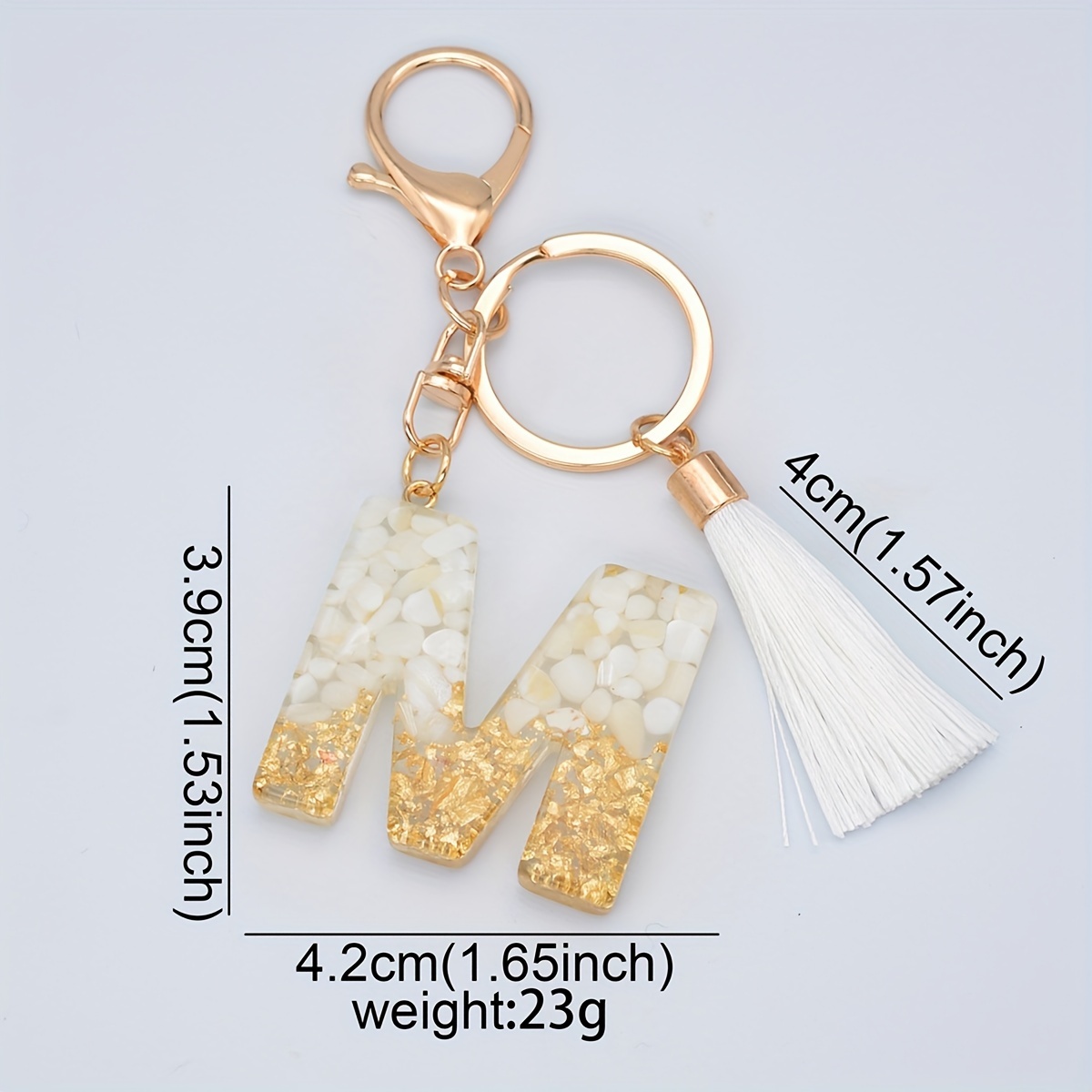 White hot sale tassel keychain