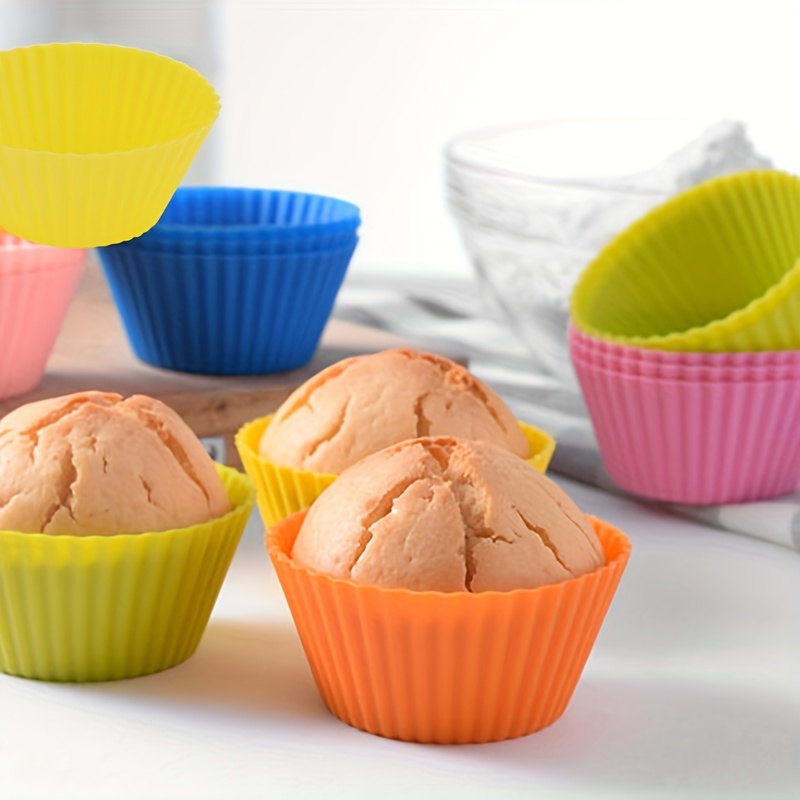 6PCS Muffin Cupcake Moulds Silicone Cupcake Mold Fondant Pan 3D