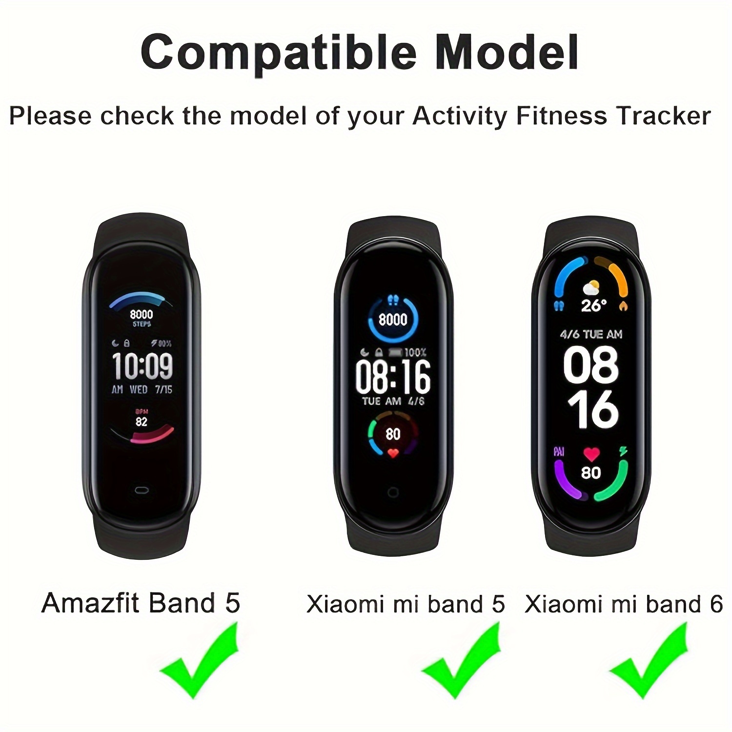 Paquete de 4 correas de reloj compatibles con Amazfit Band 7 correas de  silicona hebilla de metal correa deportiva para Amazfit Band 7 correas de