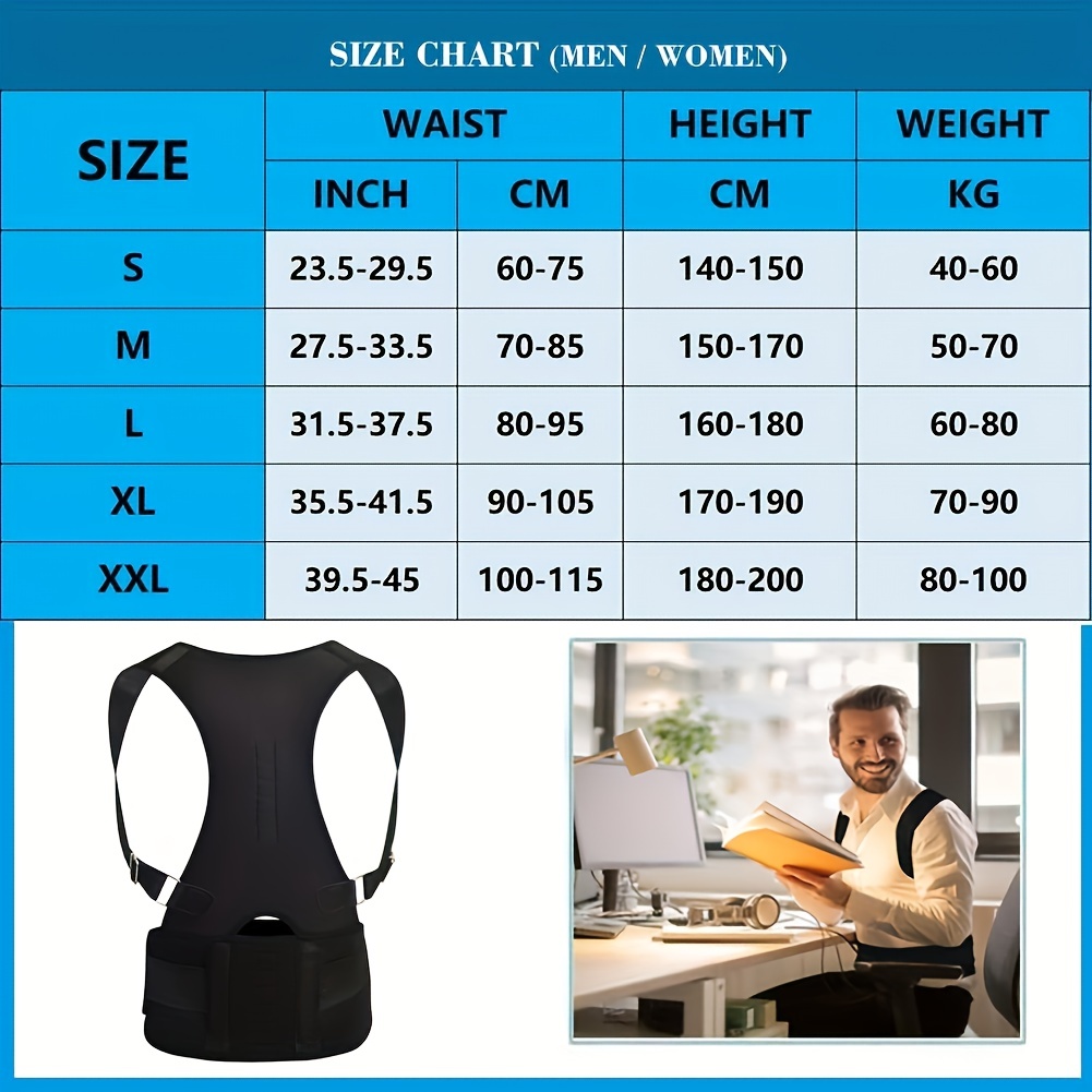 Back Brace Posture Corrector for Women and Men, Braces Upper Lower Pain  Relief, Adjustable Fully Support Improve Lumbar Support(L, 35.5-41.5  Waist)