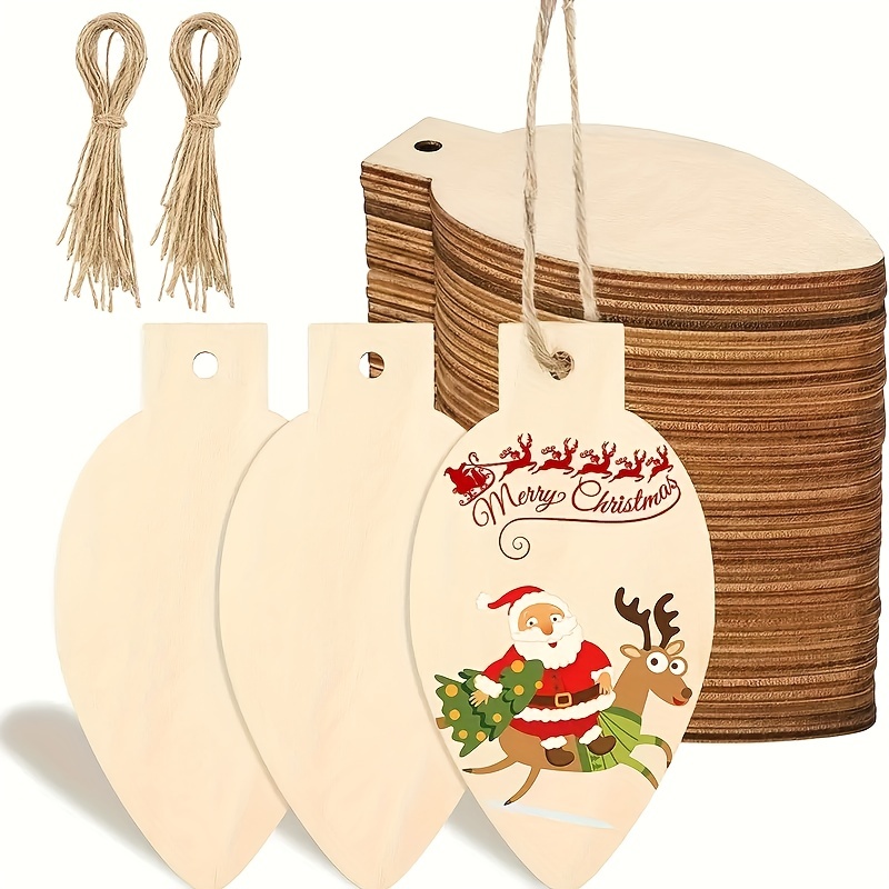Wooden Christmas Ornaments To Paint Diy Blank Wood Ornament - Temu