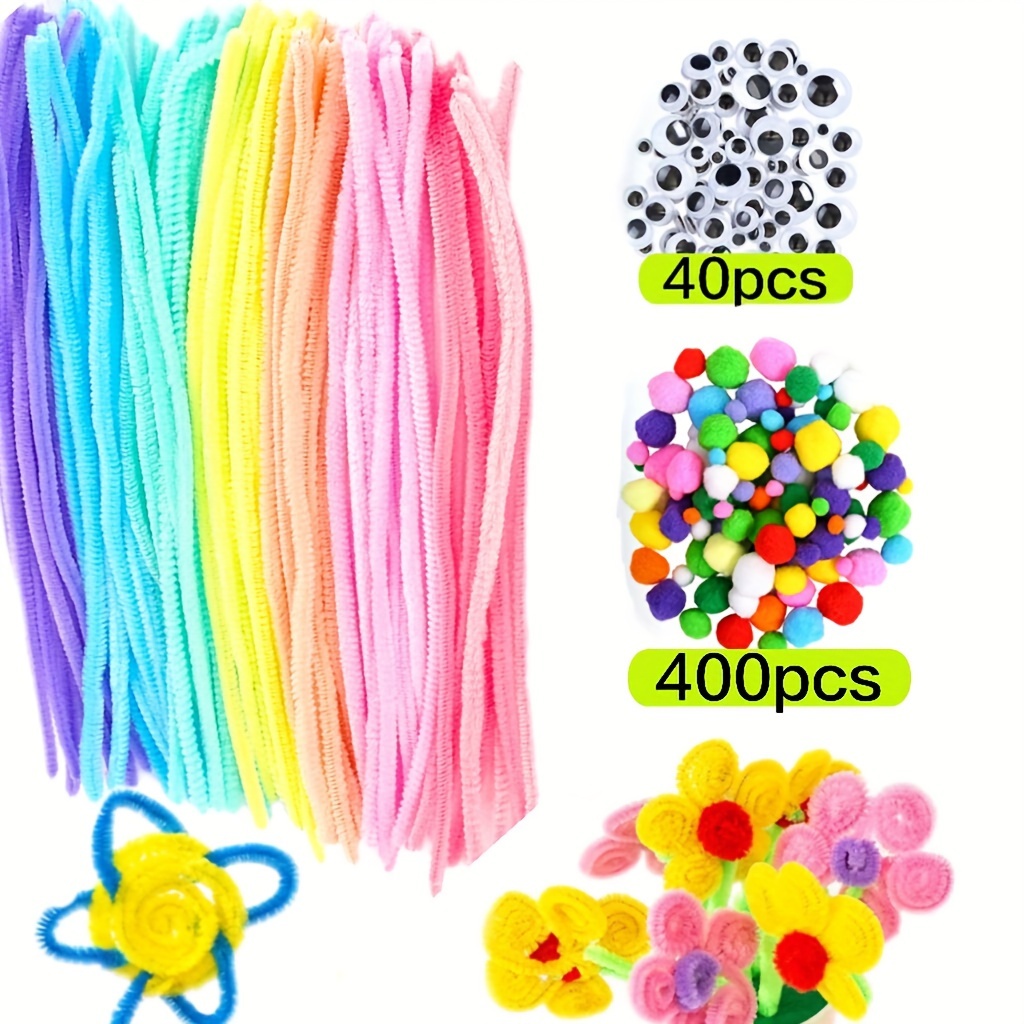 510pcs Glitter Pipe Cleaners Set Including 60 Pcs Of Wiggle - Temu