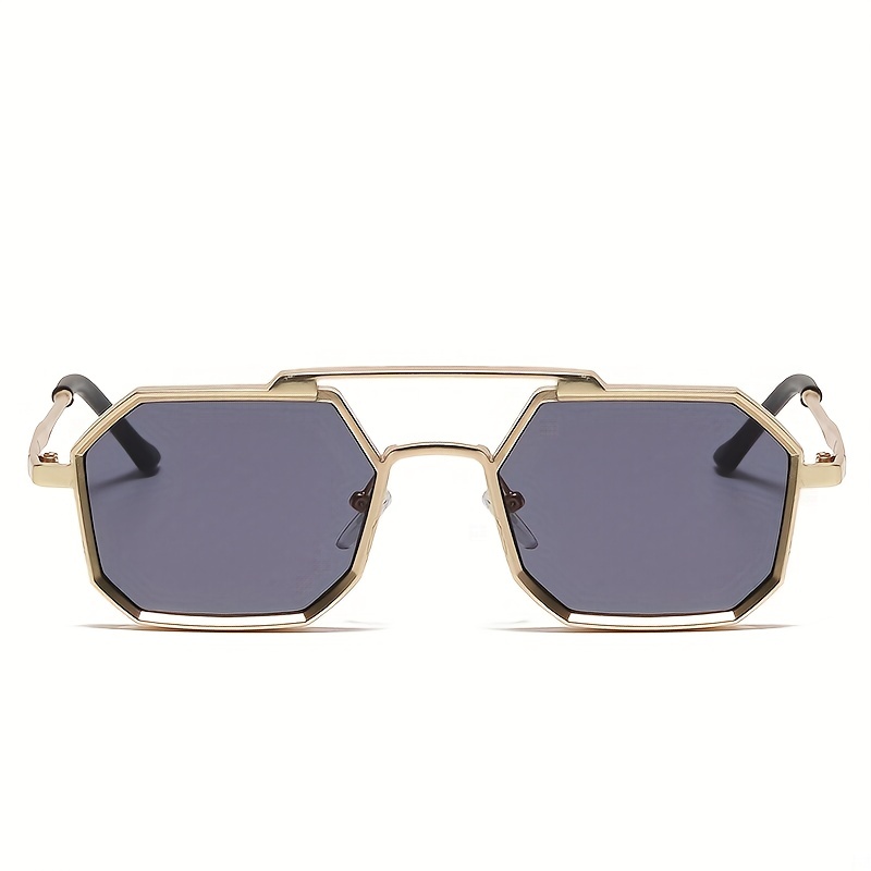 Y2K Geometric Metal Sunglasses Top Bar UV400