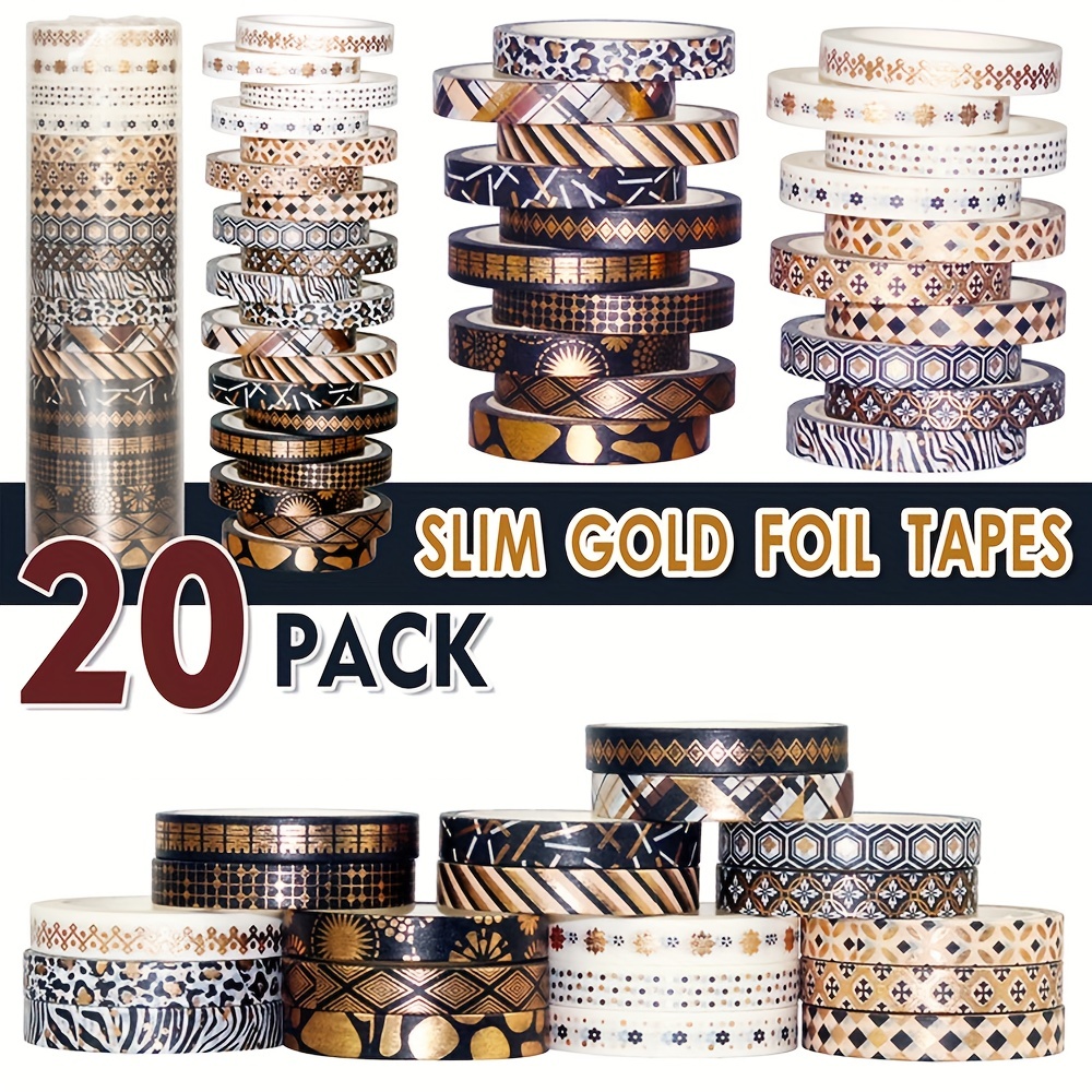 VILLCASE 4 Rolls Decorative Mirror Tape Metallic Mirror Tape washi Metal  Tape Mirror Tapes Wedding Use Tapes Film Household Decor Present Wrapping