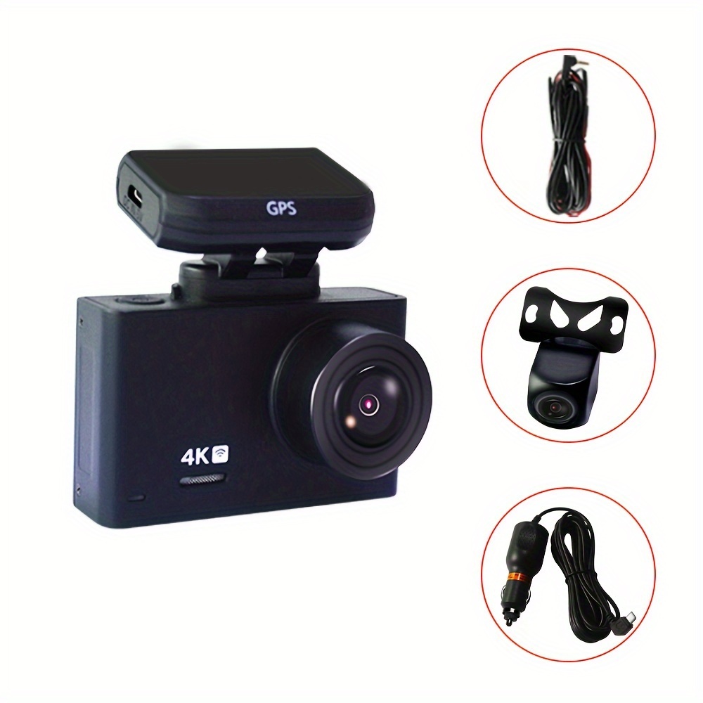 4K Dual Car Dash Cam 2160P Dashcam Camera 170 Angle Auto Video Recorder Car  Black Box with Back Cam Dual Lens 4K Car DVR Camera Night Vision