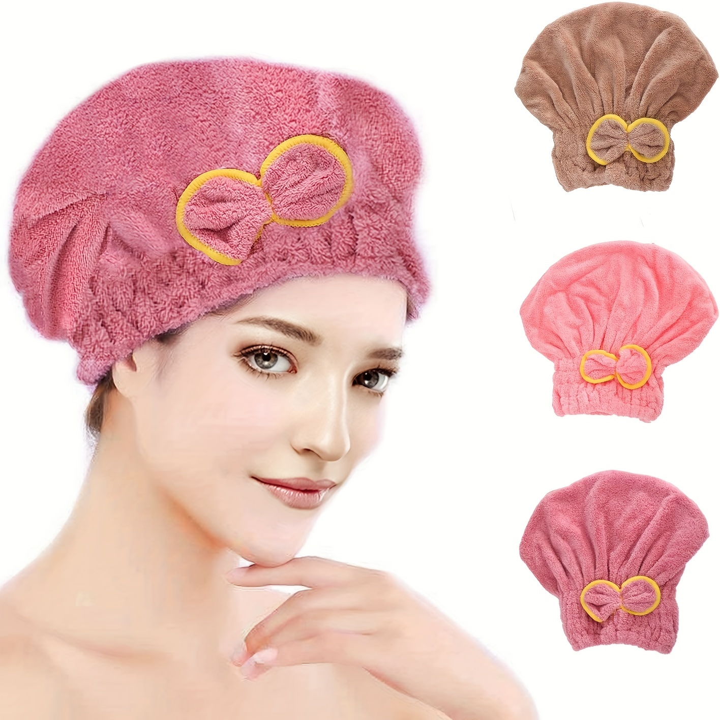 Waffle Absorbent Hair Towels Fast Drying Soft Women Head Towel Turban For  Hair Drying Anti-Frizz Shower Bath Wrap Hat - AliExpress