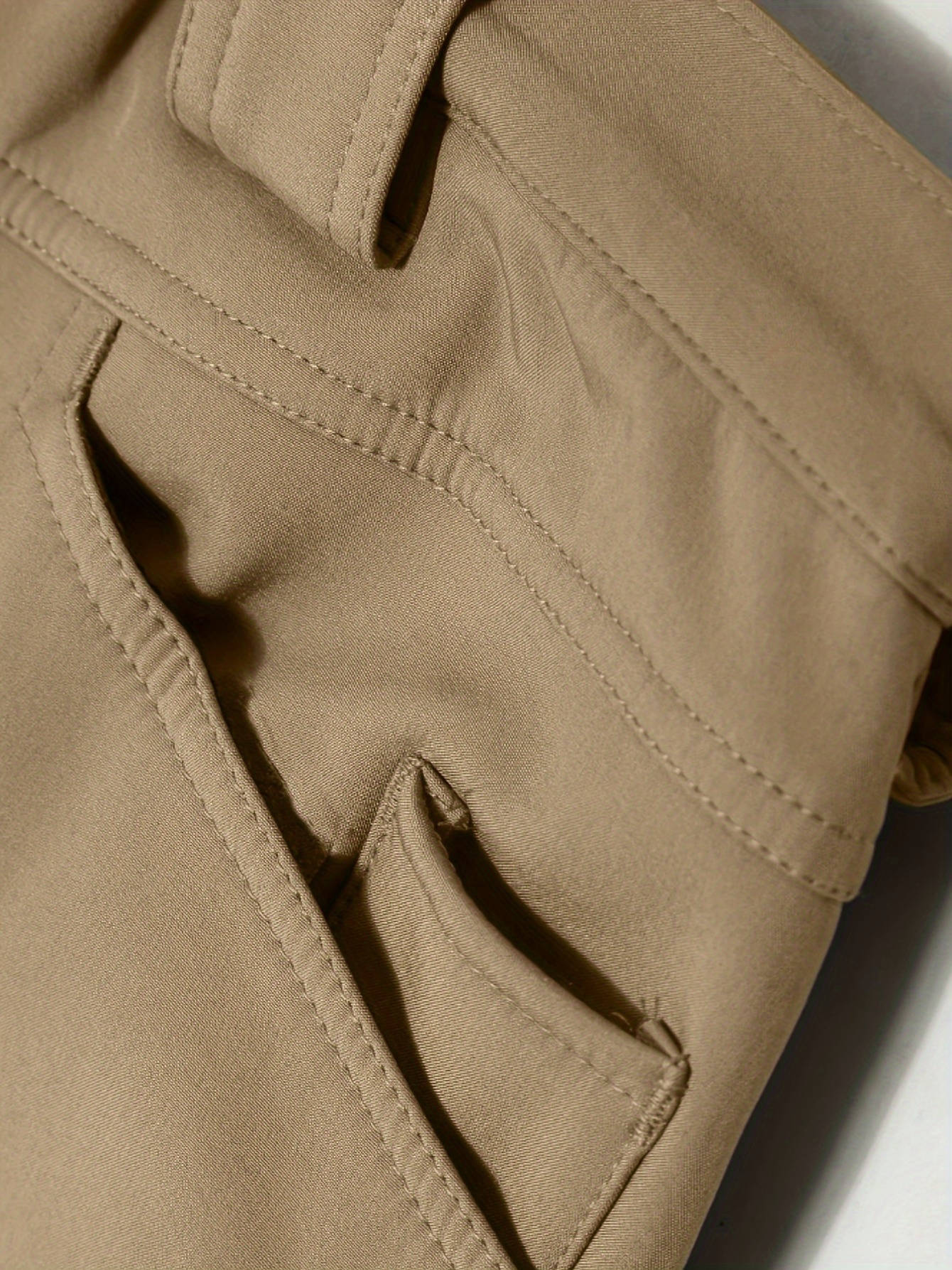 Men 6 Pockets Fleece Warm Cargo Pants Work Casual Winter Pants Military  Trousers