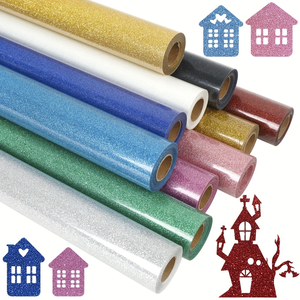HTVRONT 10X6ft 3D Puff Heat Transfer Vinyl Roll 7 Colors for