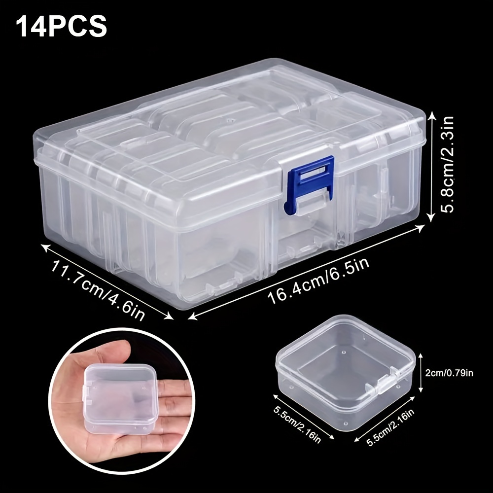 24Pcs Small Plastic Storage Container for Beads Organizer with Lid