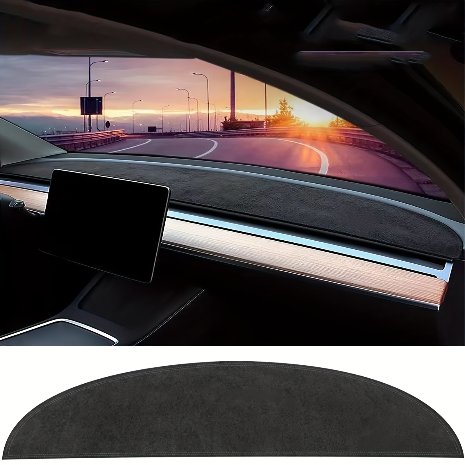 Dashboard Cover For Model 3/Y, Flannel Dash Pad Dashboard Mat Compatible  With Model Y Model 3 2017-2021 2022 2023 Dashboard Decorative Int