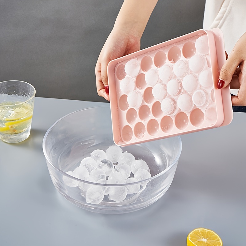 Ice Ball Tray With Lid Plastic Ice Cube Mold Refrigerator - Temu