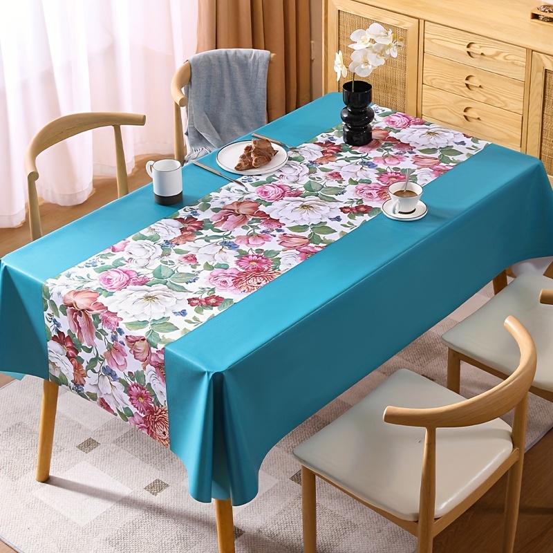 nappe plastique bleu uni lavable pour votre fête anniversaire