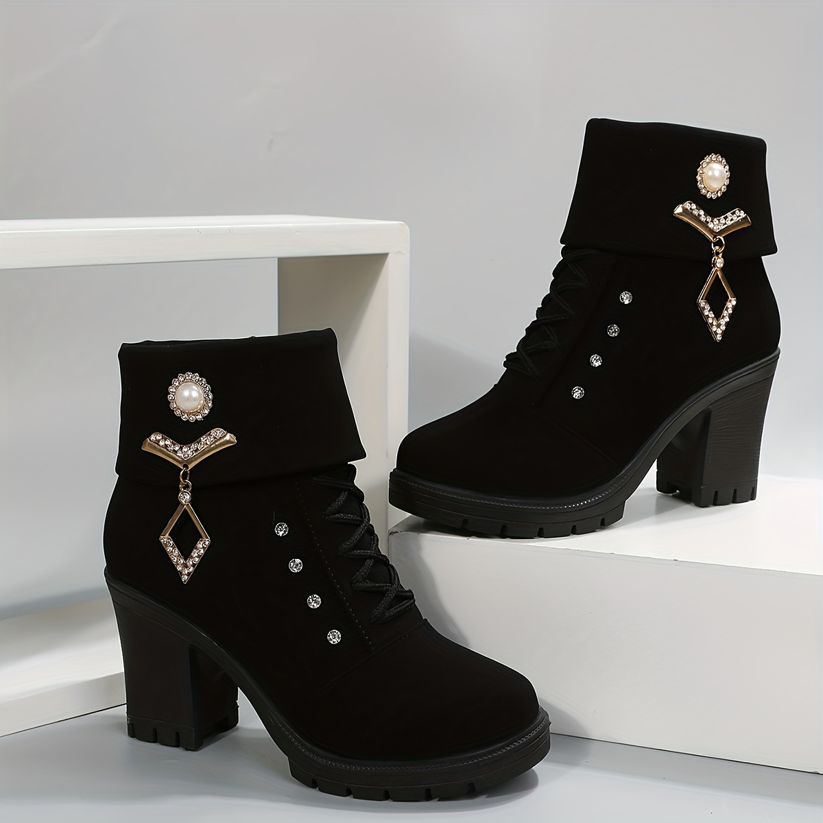 High heels enkellaarsjes hot sale