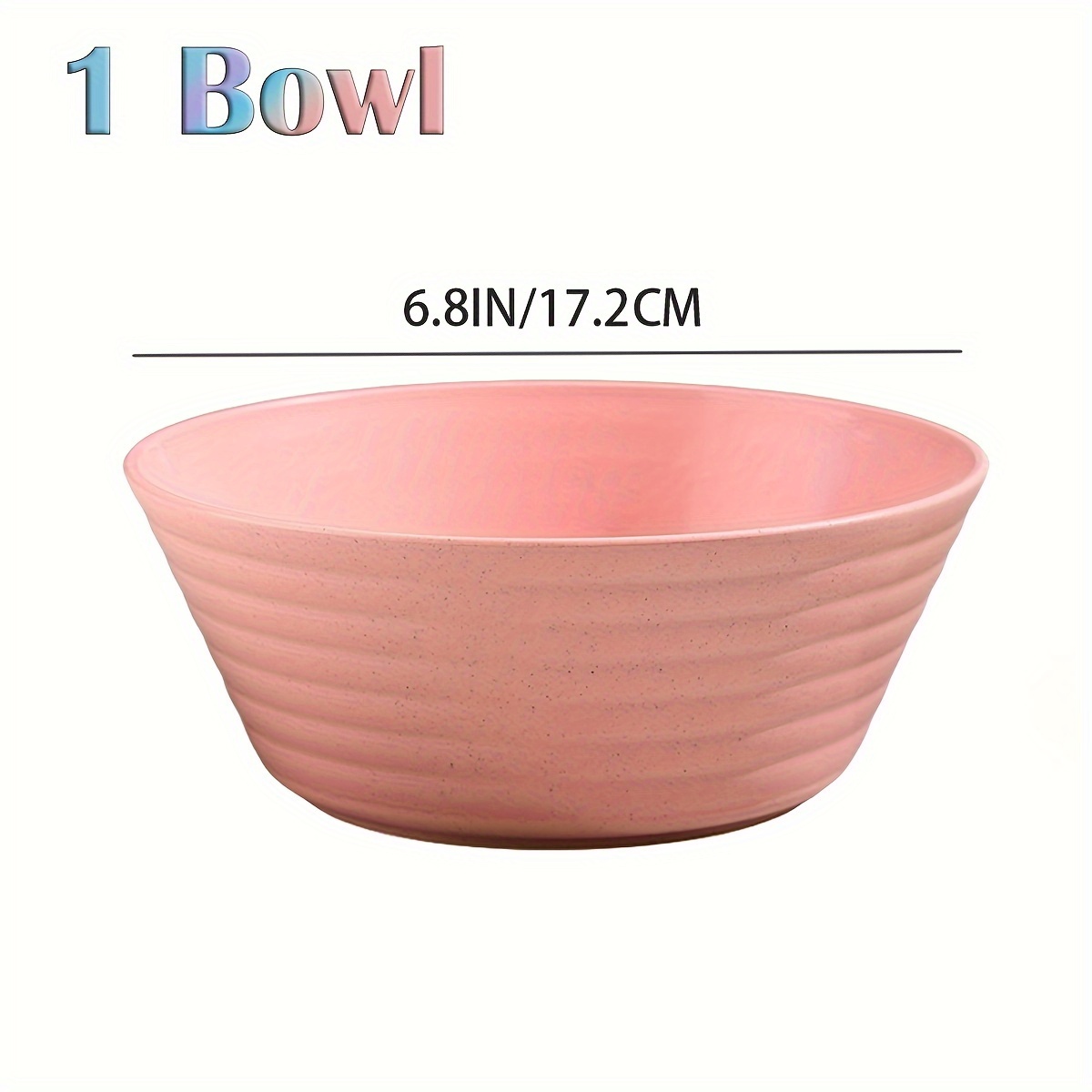 Wheat Bowl Set with Lid,Airtight Bowl Food Storage Containers, BPA-Free, Microwave, Oven, Freezer and Dishwasher,Easy to clean,3Pieces, Pink