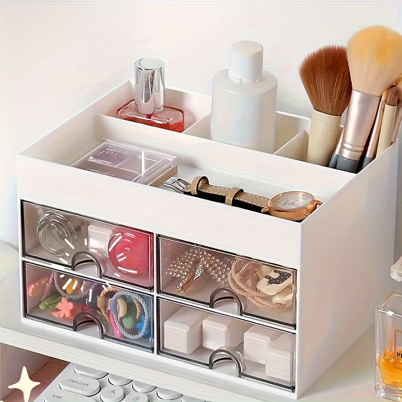 4 Drawers Desktop Makeup Organizer: Perfect Solution Storing - Temu