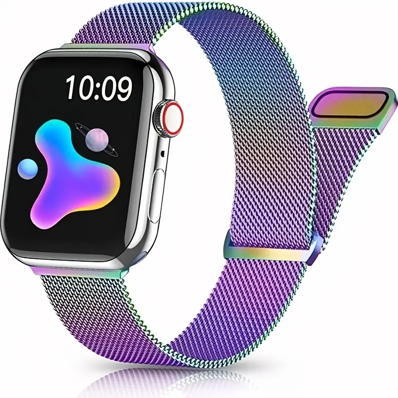 Magnetic Bands Compatible With Watch Band Women Men, Stainless Steel Mesh  Metal Adjustable Sport Strap Wristband Iwatch Series 8 7 6 5 4 3 2 1 Se  Ultra - Temu