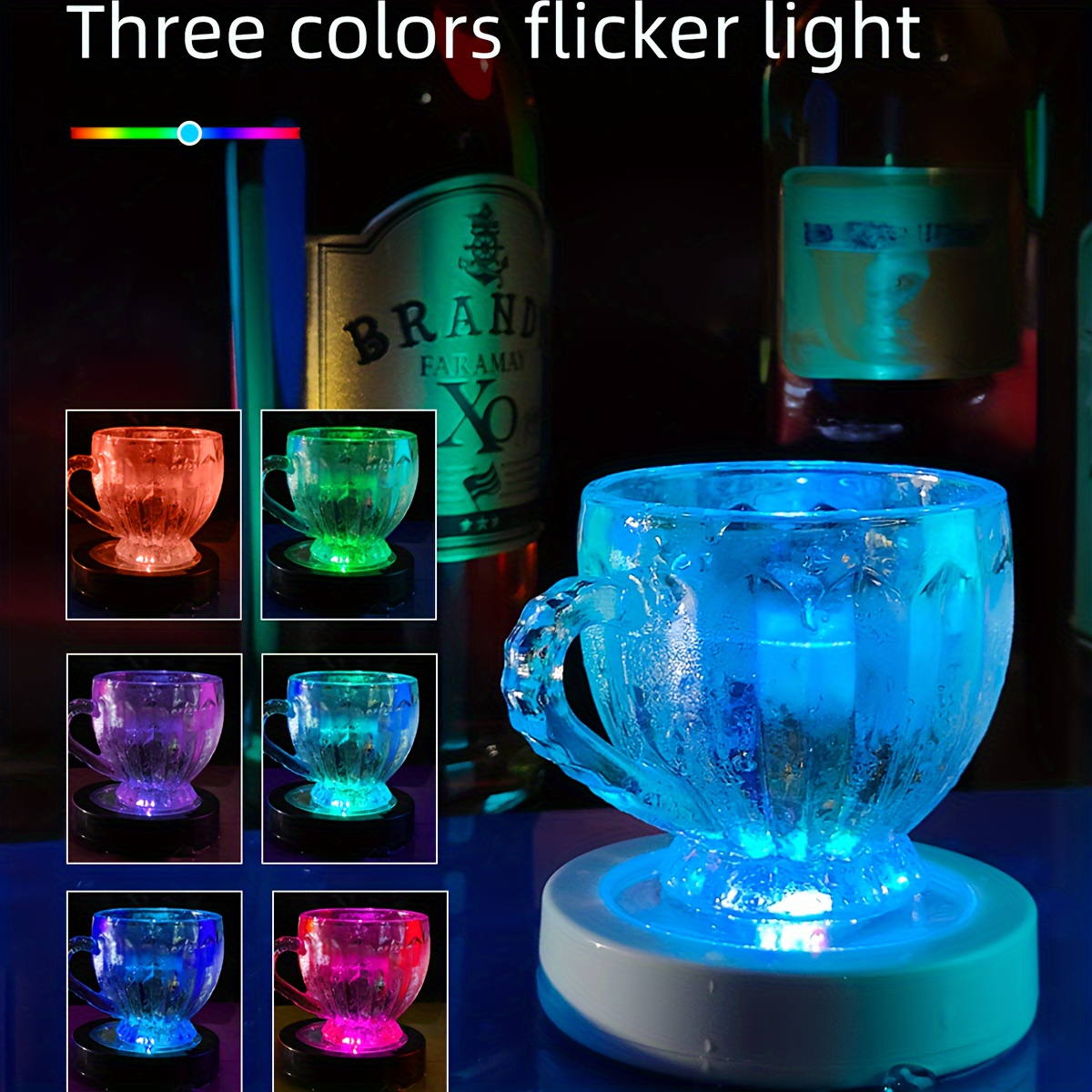 4 verres lumineux LED