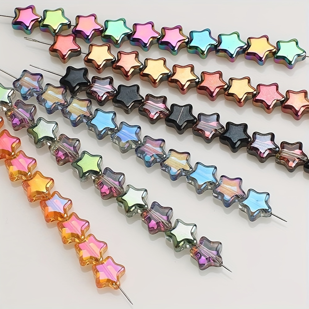10pcs Colorful Star Ceramic Beads Mixed Five-pointed Star Spacer Beads For  Handmade Jewelry Diy Making