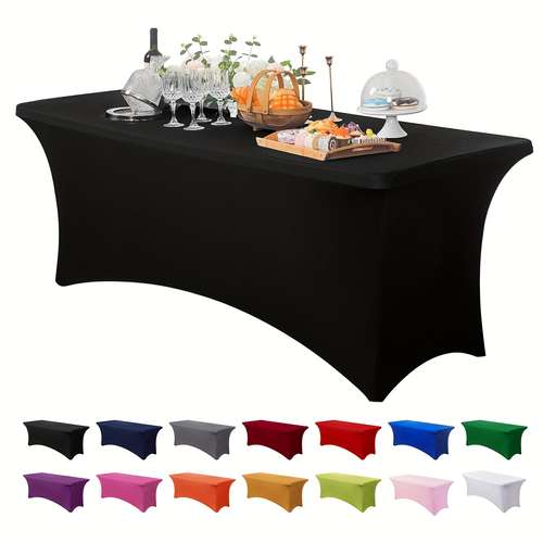 1 2pcs spandex tablecloth stretchable table cover fitted rectangular tablecloth universal stretchable patio table cloth for wedding banquet party and event