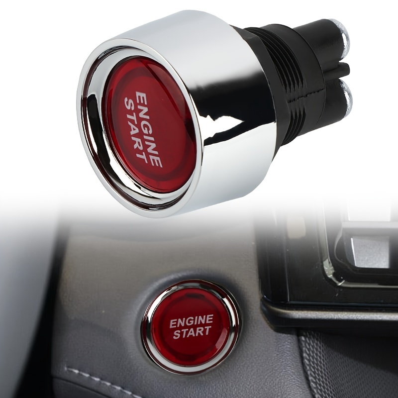 12V Panneau commutateur allumage bouton-poussoir démarrage moteur LED Rouge  pour voiture course 