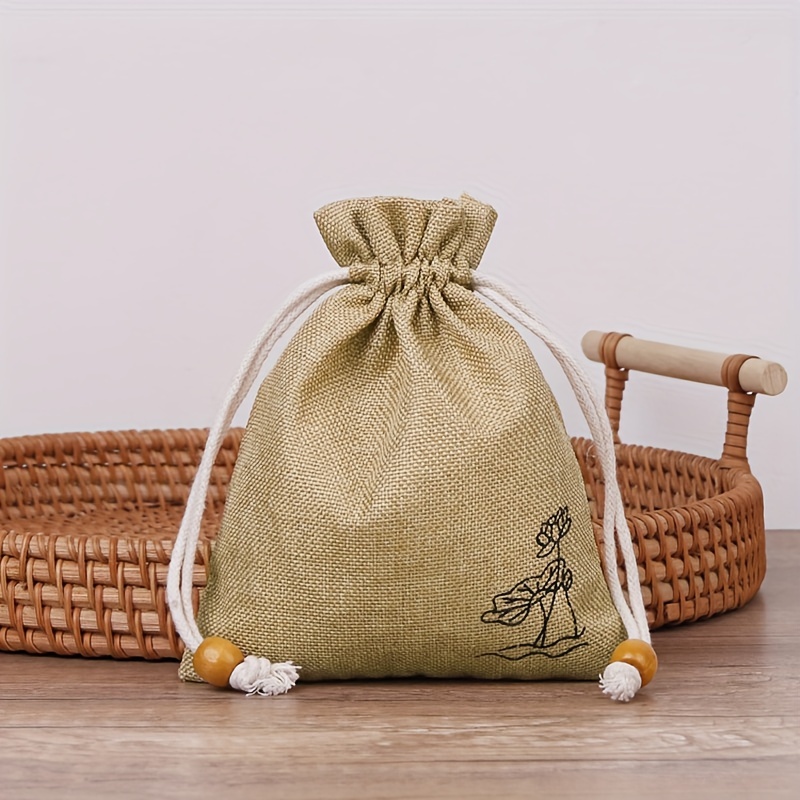 25pcs Petits Sacs en Tissu Sachet Coton 13x18cm Sac Toile de Jute