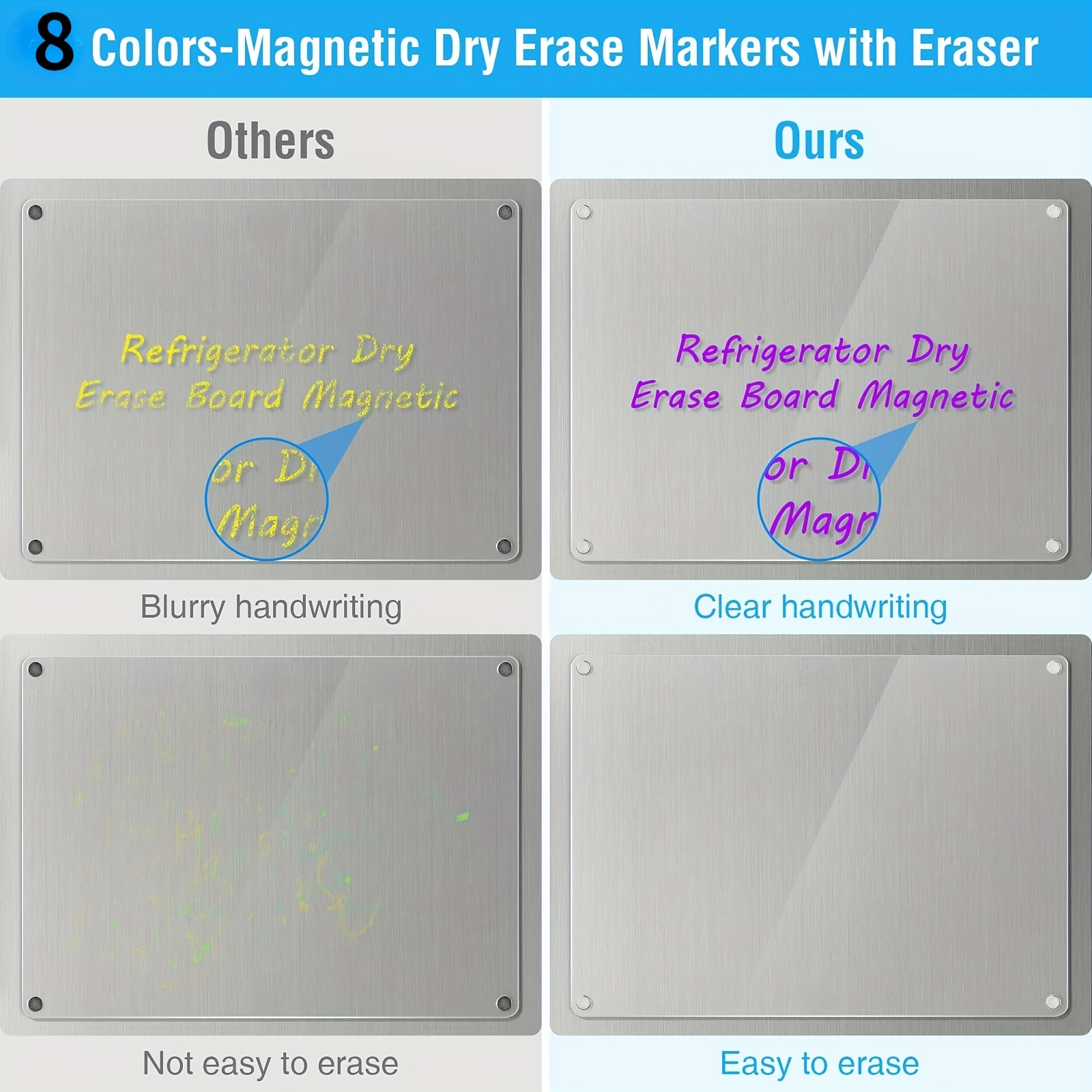 DIYMAG Calendario magnético acrílico de borrado en seco para nevera, juego  de tablero de planificación de calendario acrílico transparente