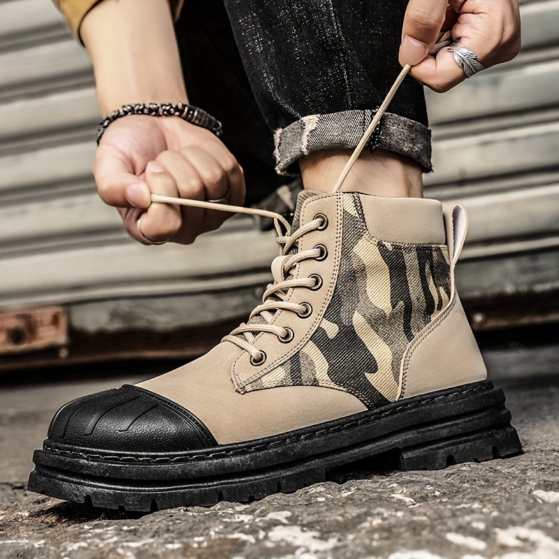 Casual Cloth Men's Lace-up Boots, Casual Walking Service Boots Men's  Tooling Boots Autumn And Winter