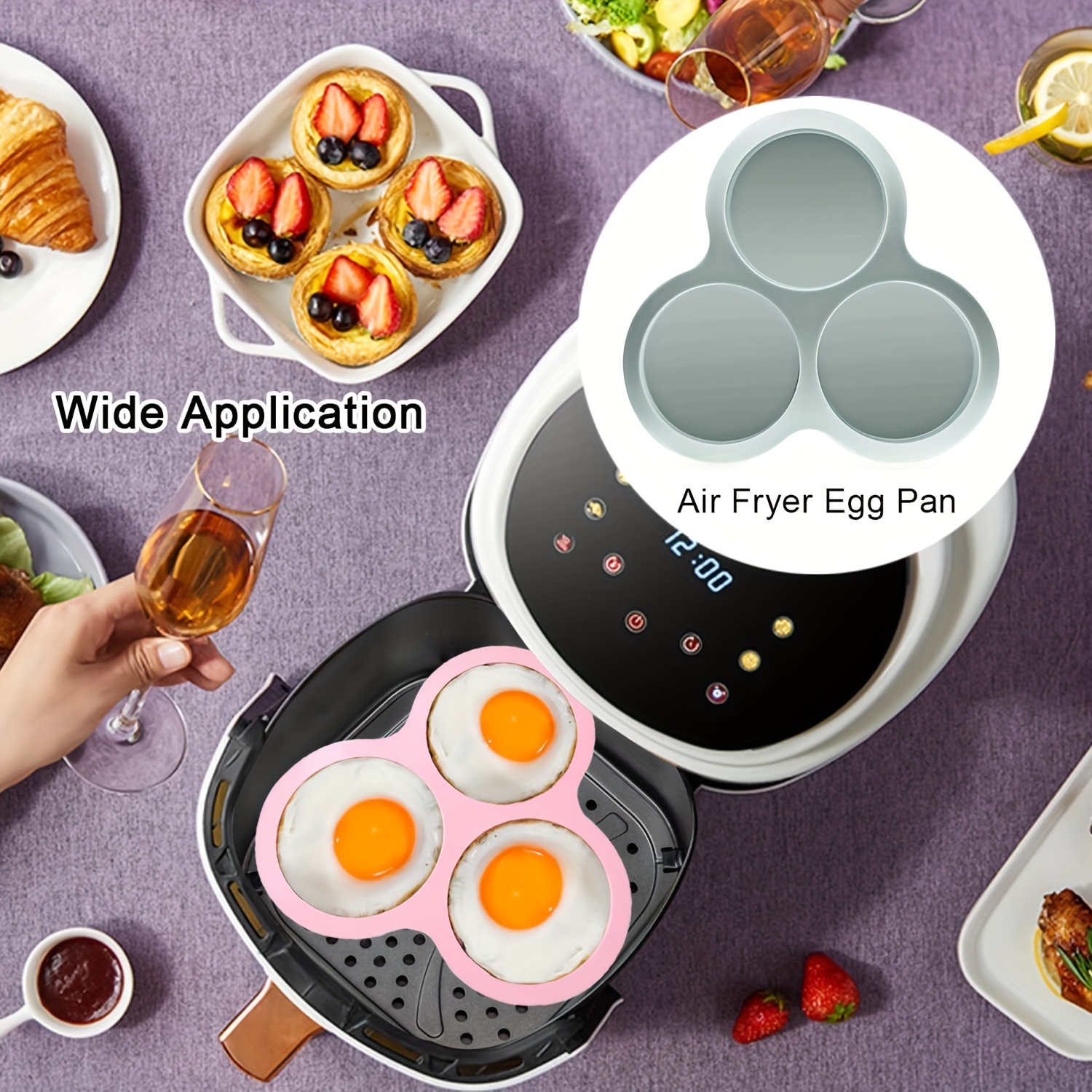 Silicone Air Fryer Egg Pan Reusable Air Fryer Egg Mold Non - Temu
