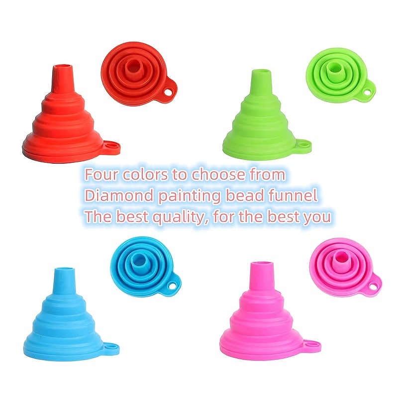 Diamond Painting Funnel Mini Foldable Silicone Funnel Large Capacity  Convenient Beads Storage Cross Stitch Embroidery Accessory