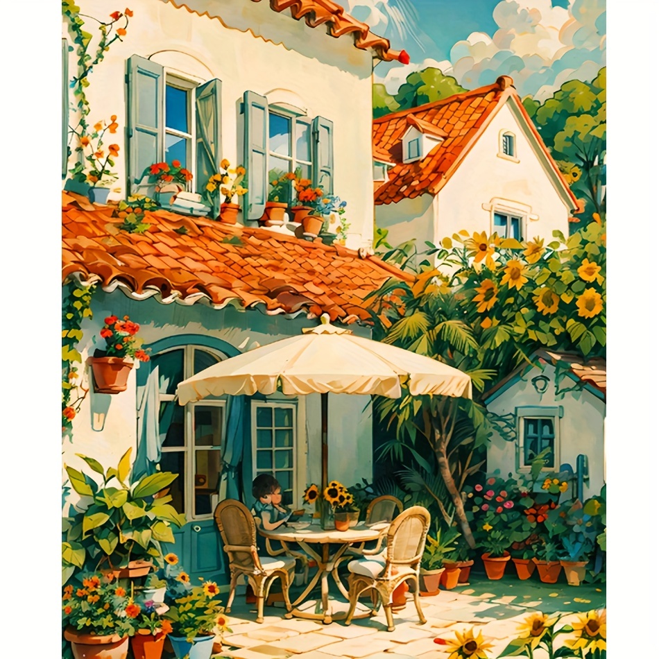 Painting By Numbers Kits For Adults House Landscape Handmade - Temu