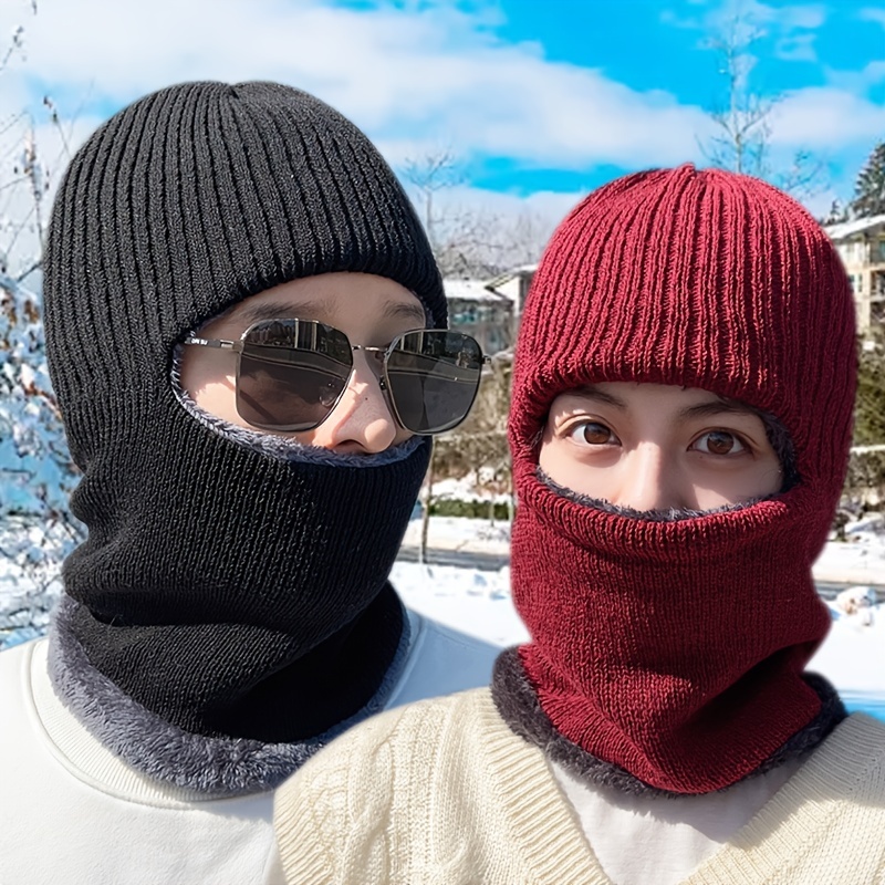 1pc Men's Ski Mask Solid Color Hat with Face and Neck Flap men balaclava hat