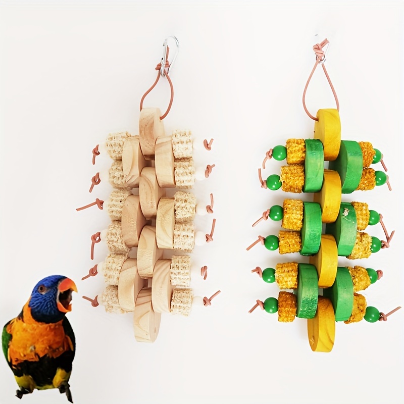 

1pc Bird Toy, Parrot Chew Toys, Wooden Blocks Conures Toys For Cockatiels Cockatoos Macaws And Similar Sized Pet Birds