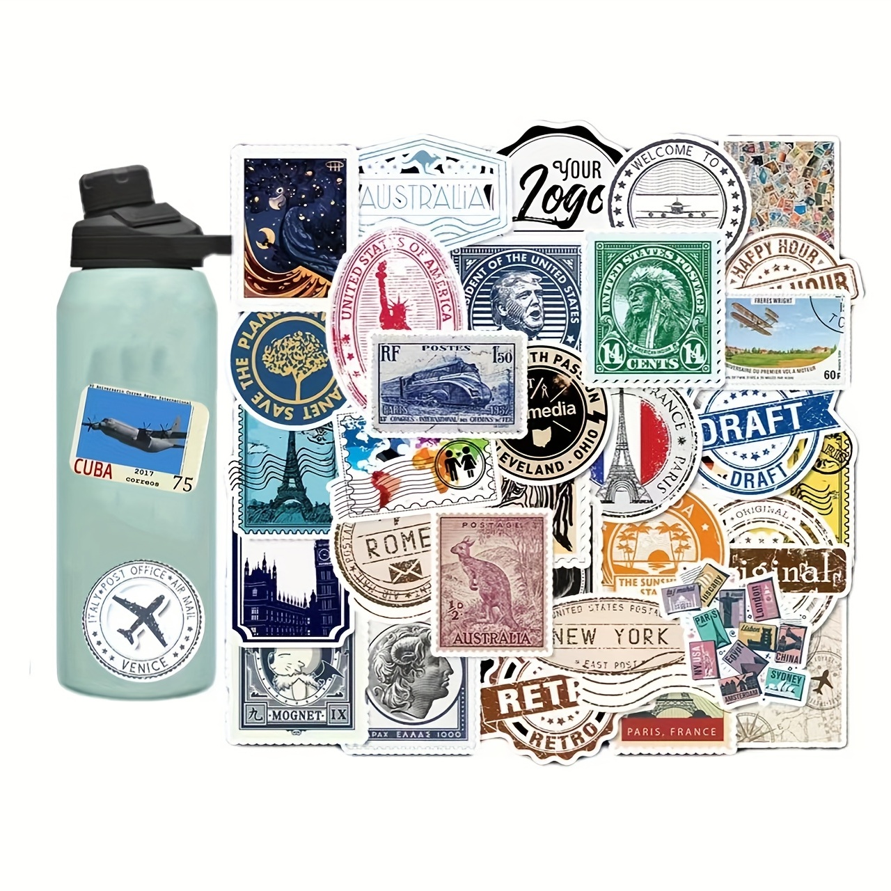 Travel Stamps Stickers - Temu