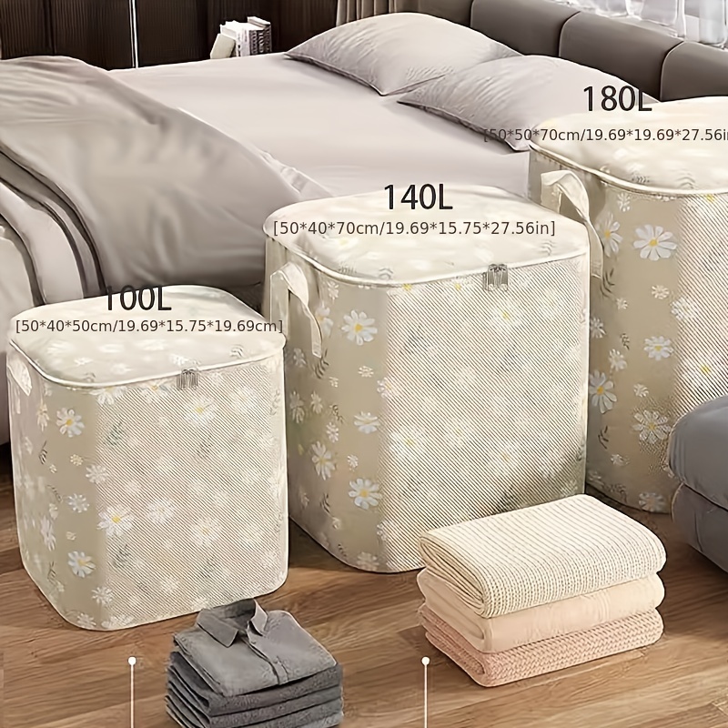 Ziz Home Blankets Clothes Storage Bag Closet Organization | Linen Blanket  Storage Sweater Storage Duvet Storage Bags Clear Transparent Window (3)