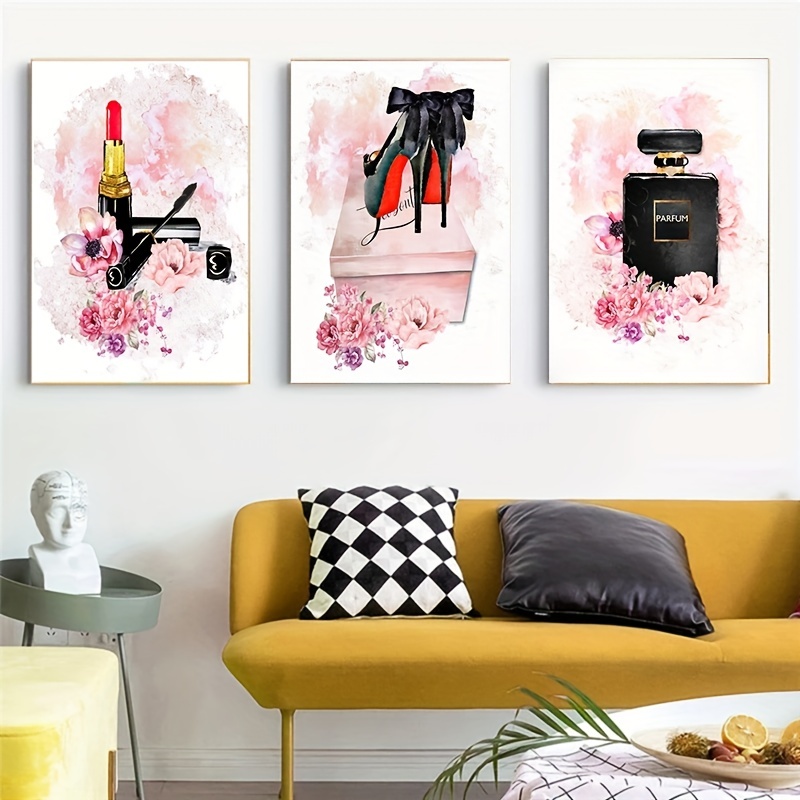 Watercolor Flower Lip Perfume Canvas Wall Art For Living Room, Bedroom,  Office, And Kitchen - Beautiful And Elegant Decor For Any Space - Temu  United Arab Emirates