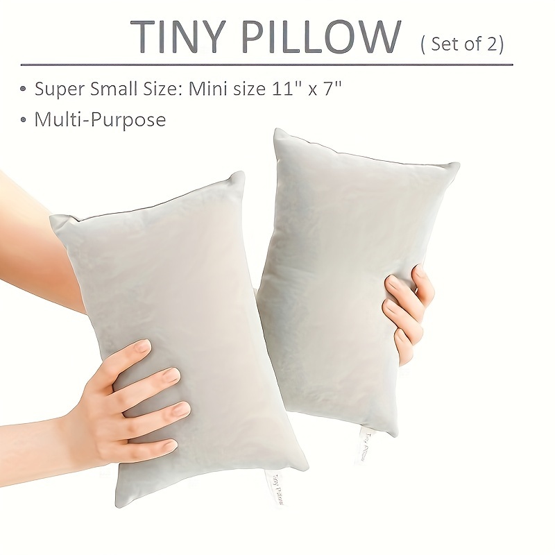 

2pcs Travel Mini Pillows, 11 "x 7" Mini Pillows, Multi Functional Mini Pillows, Suitable For Travel, Suitable For Neck, Waist, Back, Pet, Large Rectangular Small Pillows, Grey