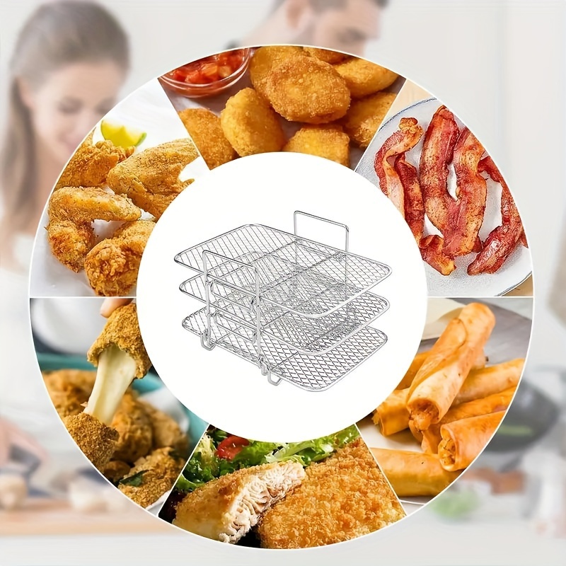 430 Acero Inoxidable Air Fryer Rack 4 Selecciones Carne - Temu