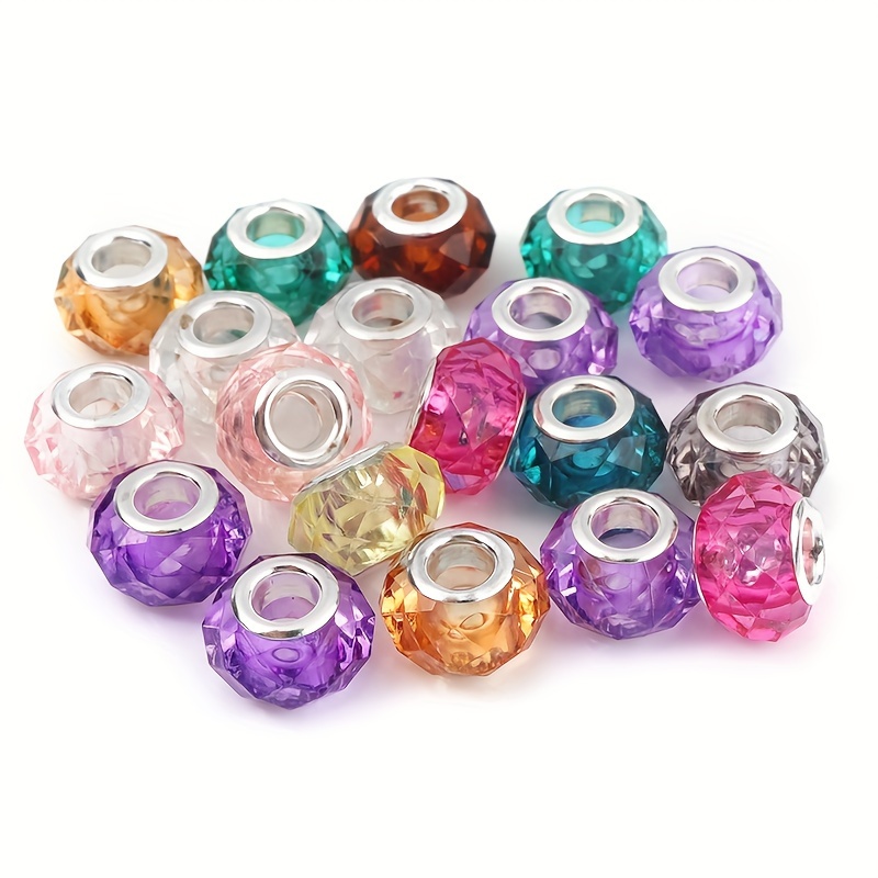 Round Crystal Loose Beads With Large Hole Vintage - Temu