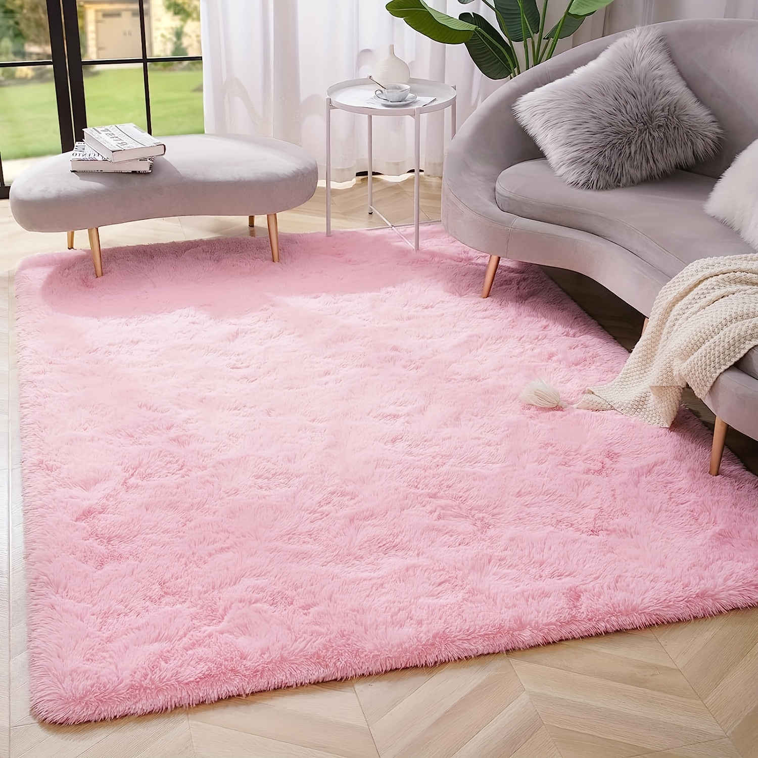 Pacapet Alfombras esponjosas, alfombra de pelo rosa para dormitorio,  alfombras peludas de felpa para sala de estar, alfombra mullida para  habitación