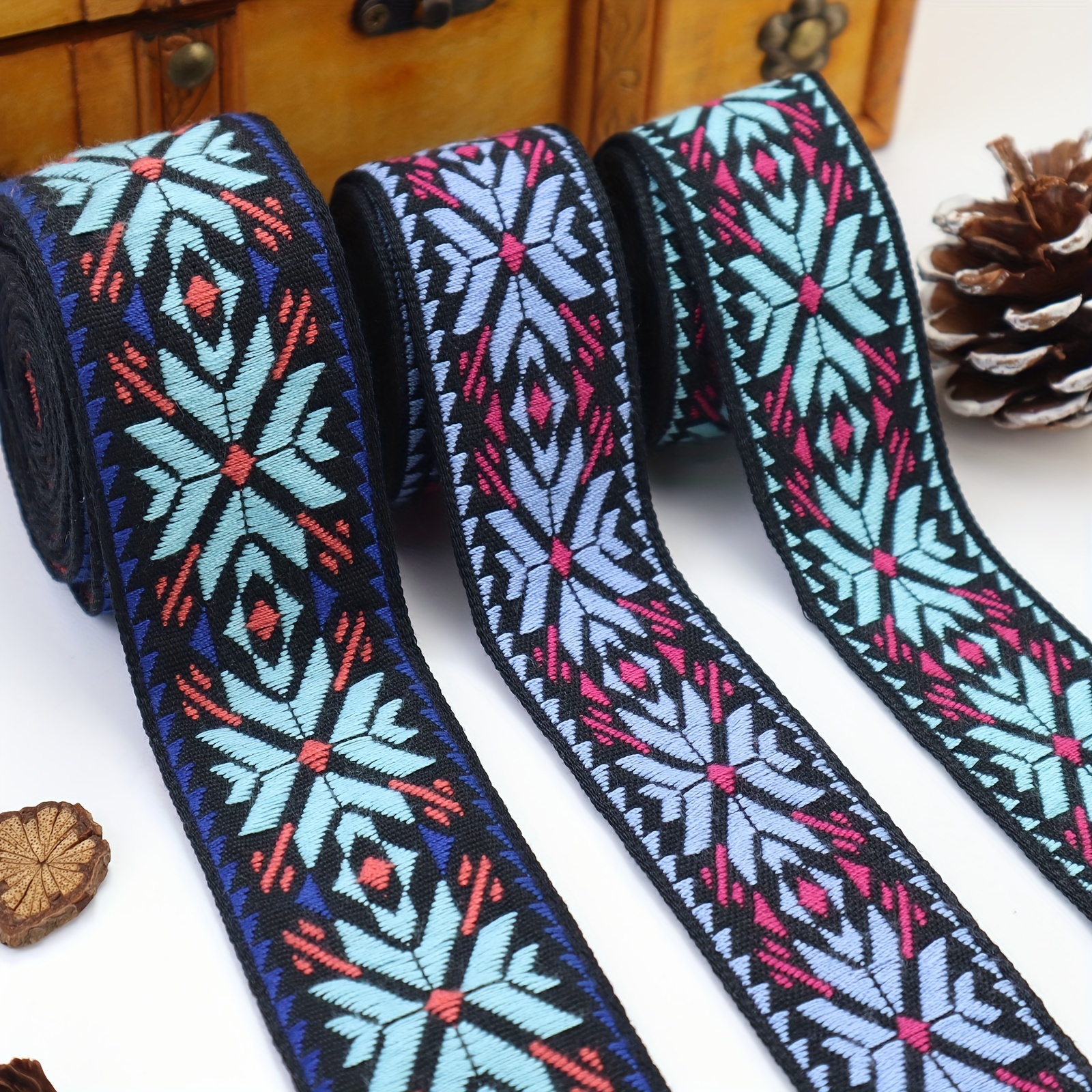1yard Vintage Jacquard Ribbon Boho Lace Trim Sewing - Temu