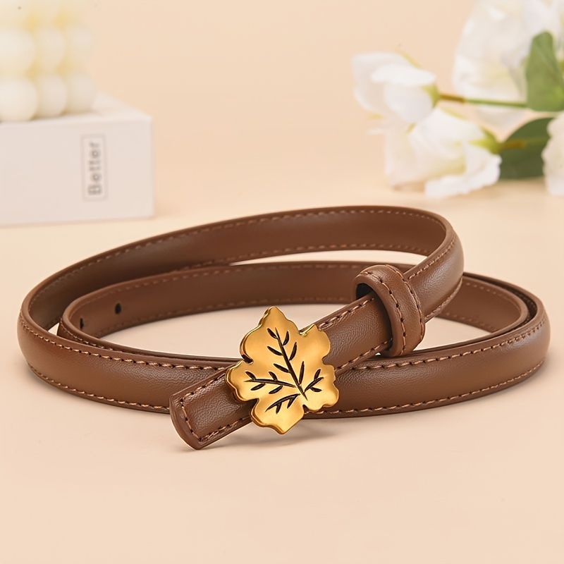 Golden Buckle Leather Wide Belts Vintage Solid Color - Temu Canada