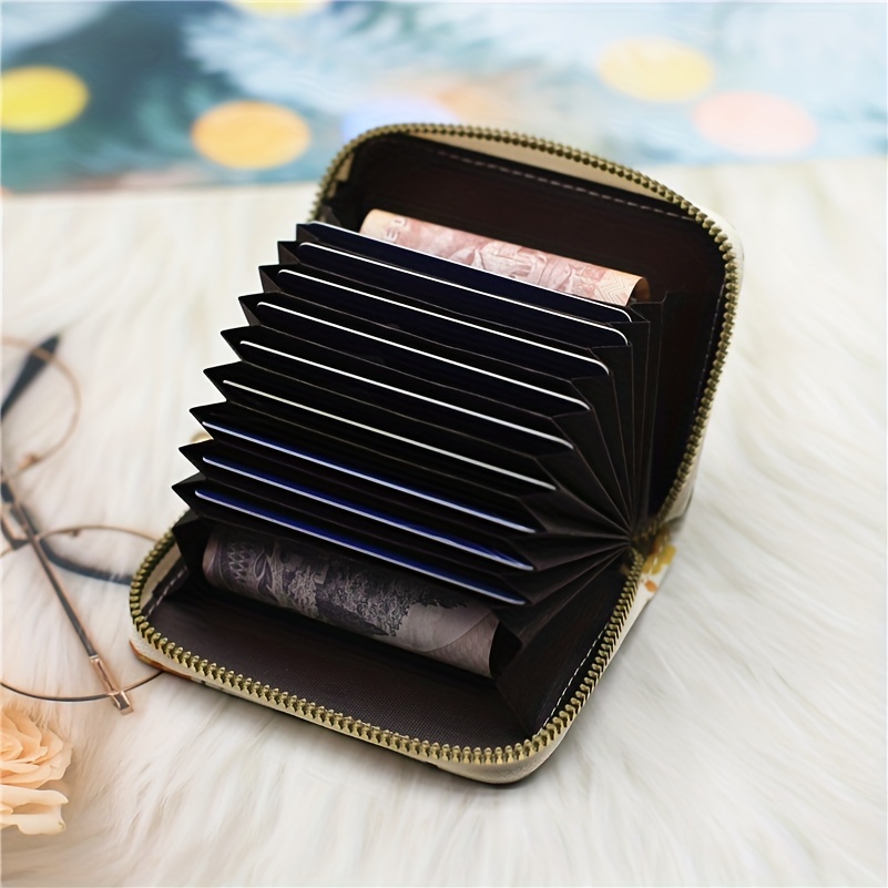 Plaid Pattern Credit Card Holder Stylish Zipper Around Coin Purse Faux  Leather Short Wallet - Bags & Luggage - Temu