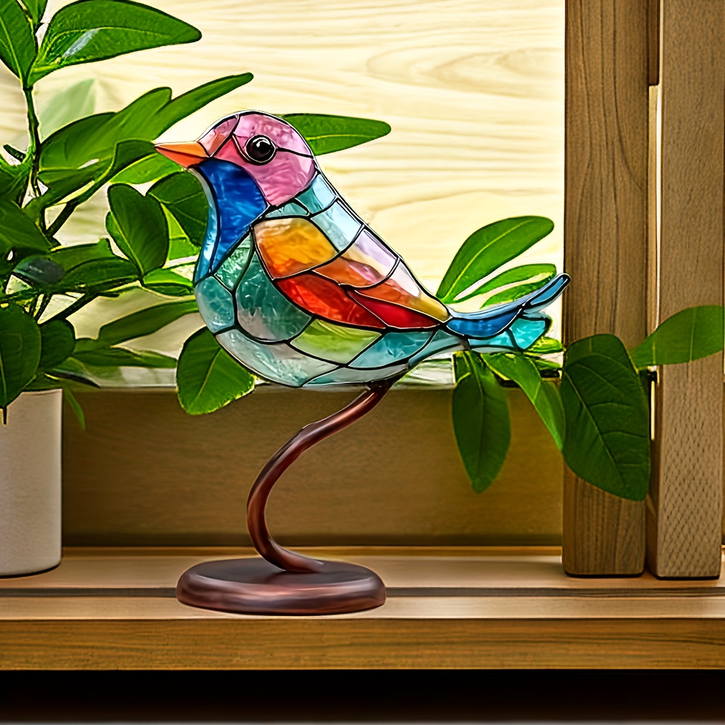 Hummingbird and Flower Glass Sculpture, Murano Glass Bird, Art Glass  Figurine, Bird on Tree, Home Office Desk Figurine, Decorative Cute Bird -   Denmark