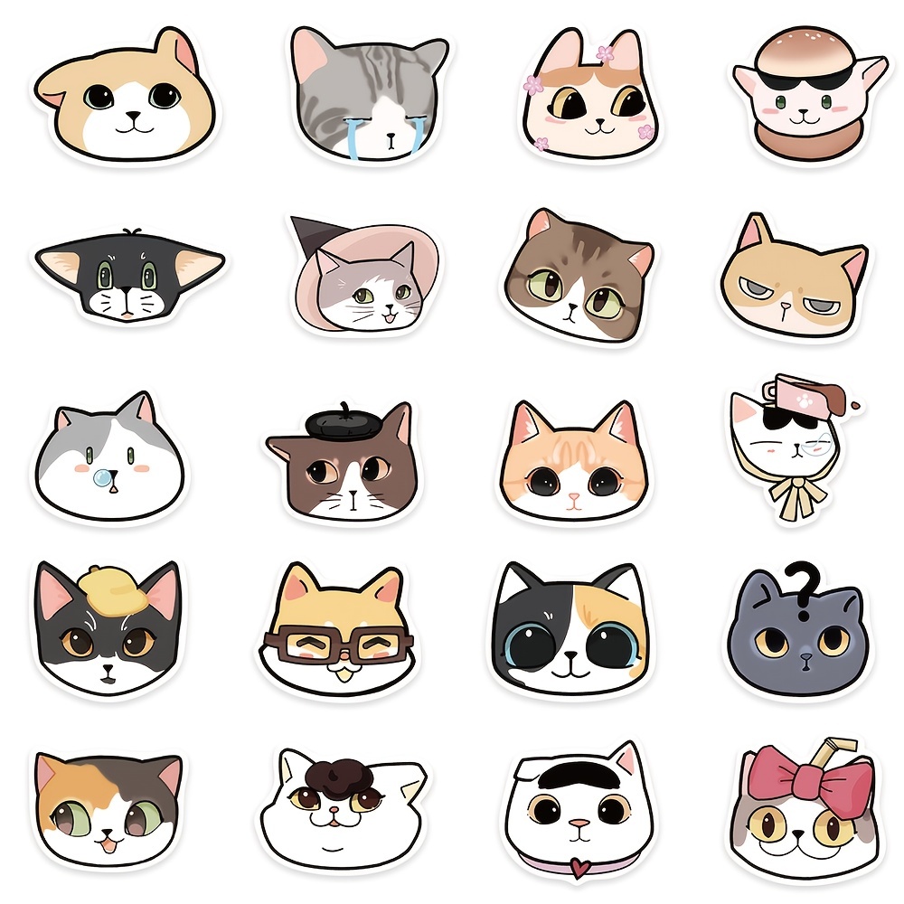 Kawaii Kitty Head' Sticker